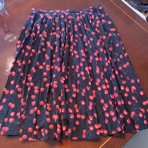 Pleated J. Crew cherry skirt